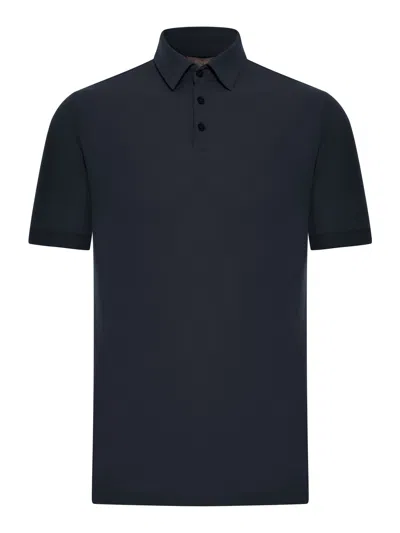 Zanone Slim Fit Polo In Ice Cotton In Blue