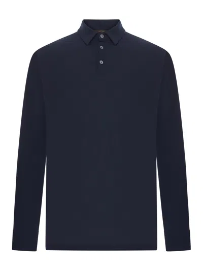 Zanone Slim Fit Polo In Ice Cotton In Blue