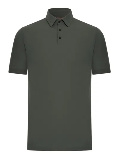 Zanone Slim Fit Polo In Ice Cotton In Green