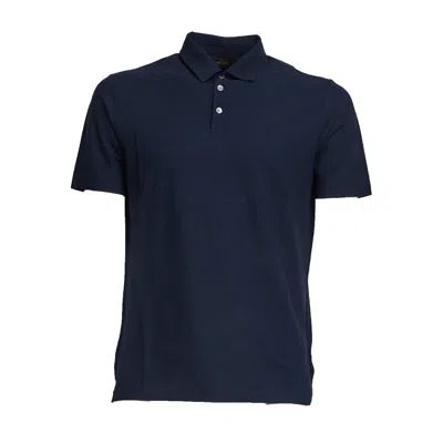 Zanone Slim Fit Side Vent Polo Shirt In Blue