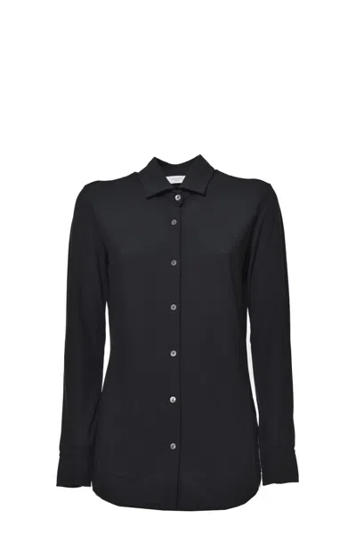 Zanone Slim-fit Stretch Cotton Knit Shirt With Mother-of-pearl Buttons