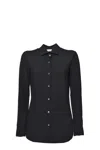 Zanone Slim-fit Stretch Cotton Knit Shirt With Mother-of-pearl Buttons In Black