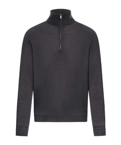 Zanone Stand-neck Sweater In Black