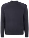 Zanone Stockinette Stitch Slim Fit Raglan Sleeved Mock Neck Sweater Clothing In Blue