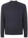 Zanone Stockinette Stitch Slim Fit Raglan Sleeved Mock Neck Sweater Clothing In Black