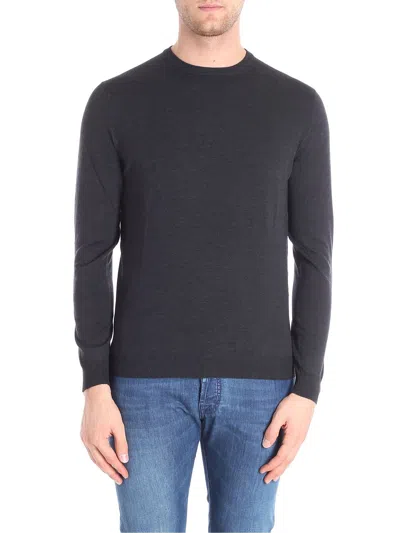 Zanone Dark Grey Virgin Wool Pullover In Gris