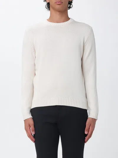 Zanone Ribbed-trim Wool Sweater In White