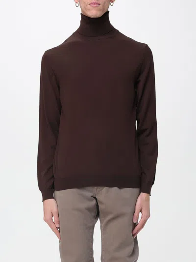 Zanone Sweater  Men Color Dark In Brown
