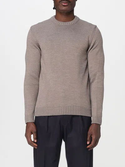 Zanone Sweater  Men Color Dove Grey In Brown