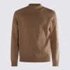 Zanone Crewneck Sweater With Raglan Sleeves And Ribbed Finish In Brown