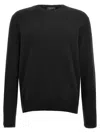 Zanone Ribbed Crewneck Sweater With Long Sleeves In Black