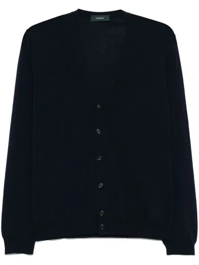 Zanone Sweaters In Blue