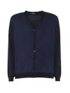 Zanone Long-sleeved Knitted Cardigan In Blue