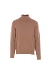 Zanone Ribbed High-neck Sweater In Brown