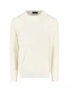 Zanone Crew Neck Long Sleeve Sweater With Ribbed Cuffs In Multi