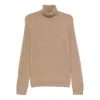 Zanone Ribbed Turtleneck Sweater In Neutral