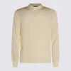 Zanone High Neck Long Sleeve Knit Sweater In Neutral