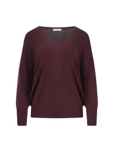 Zanone V-neck Sweater In Purple