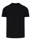 Zanone Round Neck Black Cotton T-shirt In Black
