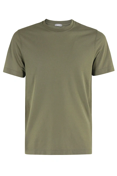 Zanone T Shirt Mc Slim Fit Ice Cotton In Verde