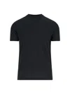 Zanone Round Neck Black Cotton T-shirt In Black