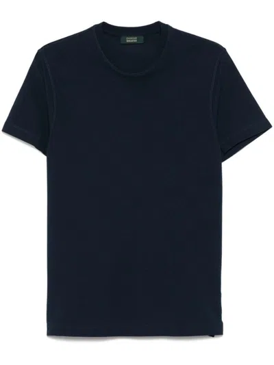 Zanone Cotton T Shirts In Blue