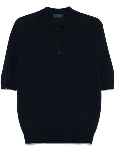 Zanone Cotton Polo Shirt In Blue
