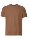 Zanone Crew Neck Plain Design Short Sleeves T-shirt In Brown