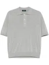 Zanone Classic Grey Cotton T-shirt With Buttoned Placket In Gray