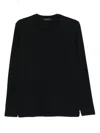 Zanone Long-sleeved Cotton T-shirt In Black