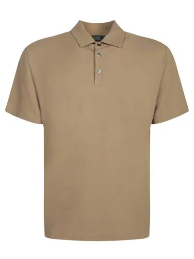 Zanone Classic Polo Shirt With Three-button Placket In Neutrals
