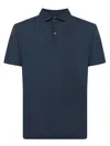 Zanone Icecotton Polo Shirt With Lateral Slits In Blue