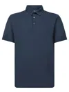 Zanone Classic Collared Polo In Cotton In Blue