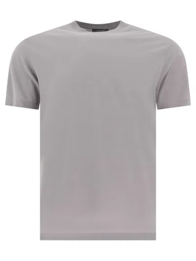 Zanone Short Sleeve Round Neck T-shirts In Grey