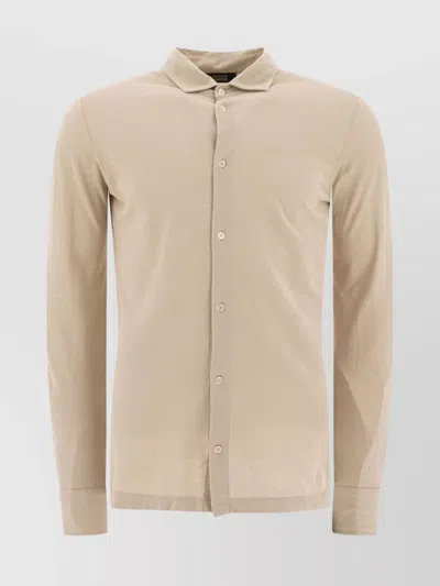 Zanone Tailored Long Sleeves Shirt In Neutral