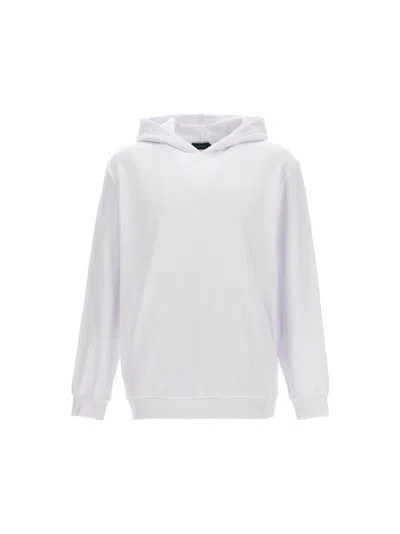 Zanone Terry Cloth Hoodie In White