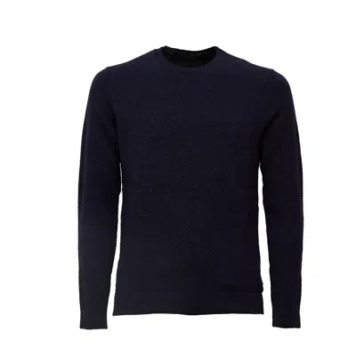 Zanone Textured Honeycomb Knit Sweater With Classic Crew Neckline In Multi