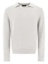 Zanone Textured Knit Polo Shirt In Soft Cotton-polyamide Blend In Gray