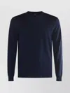 Zanone Timeless Crewneck Sweater With Ribbed Cuffs In Blue