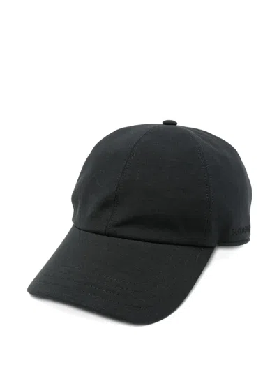 Zanone Top-button Baseball Cap In Black