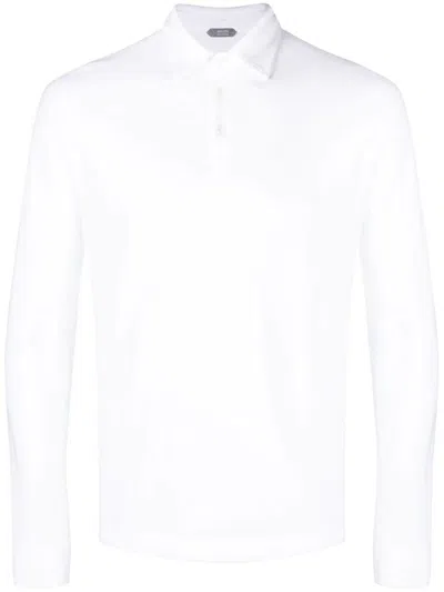 Zanone Long Sleeves Polo In White