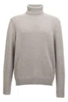 Zanone Wool Turtleneck Sweater With Classic Knit Texture In Gray