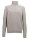 Zanone Wool Turtleneck Sweater With Classic Knit Texture In Gray