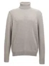 Zanone Wool Turtleneck Sweater With Classic Knit Texture In Gray