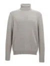 Zanone Wool Turtleneck Sweater With Classic Knit Texture In Grey