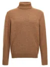 Zanone Ribbed Turtleneck Sweater Long Sleeves In Multi