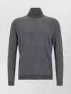Zanone Turtleneck Knit Sweater With Ribbed Cuffs In Gray