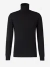 Zanone Ribbed Turtleneck Sweater Long Sleeves In Black