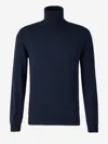 Zanone Wool Turtleneck Sweater In Blue