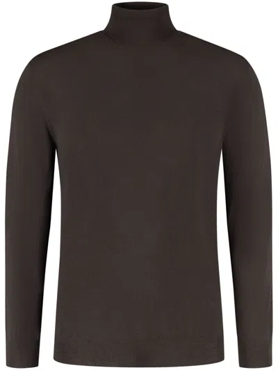Zanone Turtleneck Sweater In 褐色